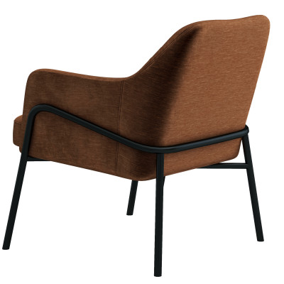 LAYTON-Sillón lounge, Tela  Terracota y metal negro mate