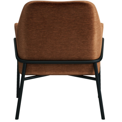 LAYTON-Poltrona lounge, tessuto Terracotta e nero opaco