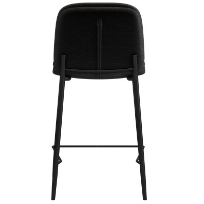 NOLAN-Silla de bar de metal negro mate y tela nero (x2)