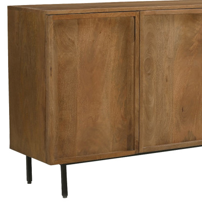 VALLAURIS-Aparador bajo 4 puertas 180 cm en madera maciza