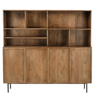 VALLAURIS-Buffet haut 4 portes 180 cm en Bois massif