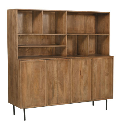 VALLAURIS-Hohes Sideboard 4 Türen 180 cm aus Massivholz