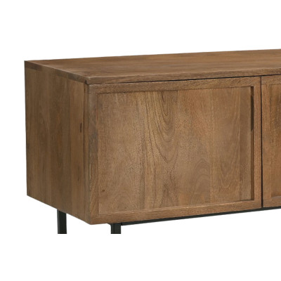 VALLAURIS-Meuble TV 4 portes 180 cm en Bois massif