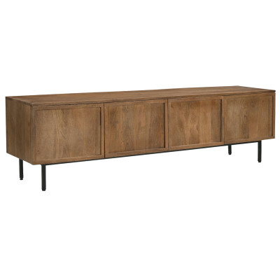 VALLAURIS-Mueble TV 4 puertas 180 cm en madera maciza