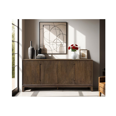 CORTE-Credenza 4 ante 190 cm in Legno Massello Spazzolato