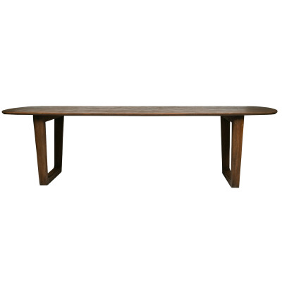 CORTE-Tavolo da pranzo rettangolare 10/12 p L270 cm, Legno massello spazzolato