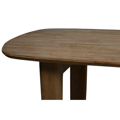 CORTE-Tavolo da pranzo rettangolare 10/12 p L270 cm, Legno massello spazzolato