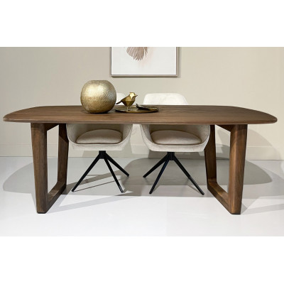 CORTE-Rechteckiger Esstisch 8/10 p L200 cm, gebürstetes Massivholz