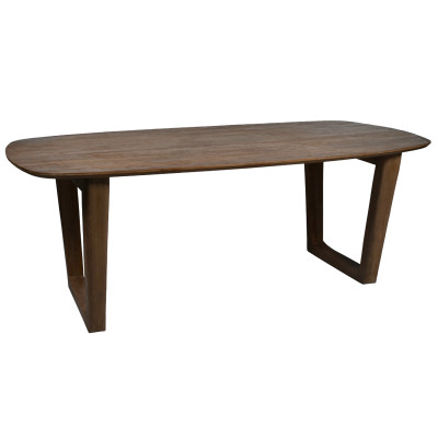 CORTE-Table à manger Rectangulaire 8/10 p L200 cm, Bois massif Brossé