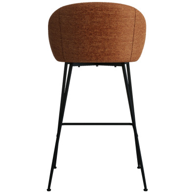CHLOE-Silla de bar de tela terracota y metal negro (x2)