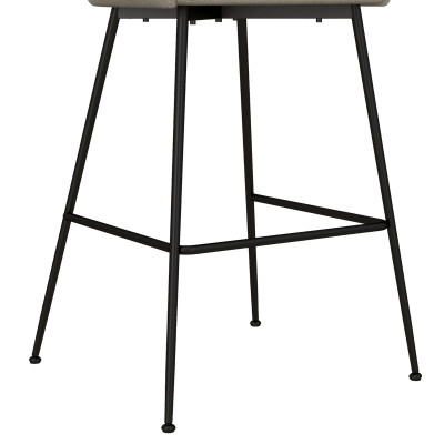 CHLOE-Fauteuil de bar en tissu Luxury Grège et métal noir (x2)