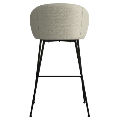 CHLOE-Fauteuil de bar en tissu Luxury Grège et métal noir (x2)
