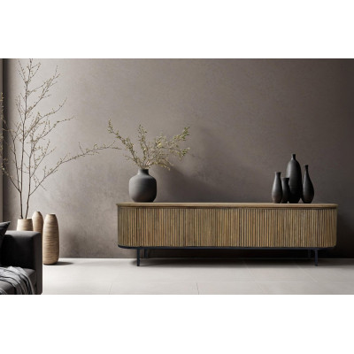 PIANA-Meuble TV 4 portes L210 cm en Bois massif