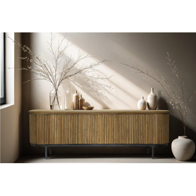 PIANA-TV-Möbel 2 Türen L170 cm aus Massivholz