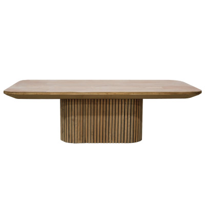 PIANA-Rechteckiger Esstisch 8/10 p, L.230 cm, aus recyceltem Teakholz