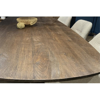 EPSYLON-Table à manger Ovale 10/12 personnes, L.250 cm en bois massif