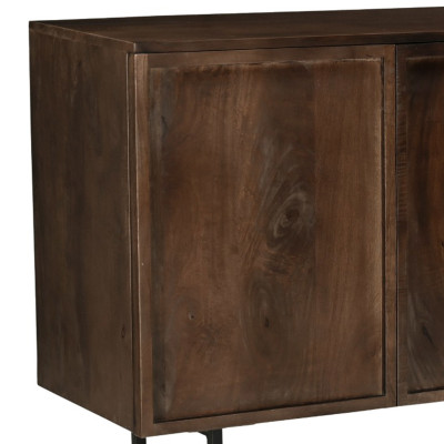 QUADRO-Sideboard 4 Türen L.180 cm aus nussbaumfarbenem Mangoholz