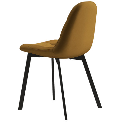 STELLIA-Silla de terciopelo mostaza y metal negro (x2)