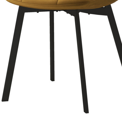 STELLIA-Silla de terciopelo mostaza y metal negro (x2)