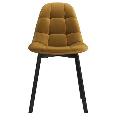 STELLIA-Chaise en Velours safran et métal noir (x4)