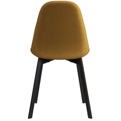 STELLIA-Silla de terciopelo mostaza y metal negro (x4)