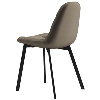 STELLIA-Sedia in velluto taupe chiaro e metallo nero (x2)