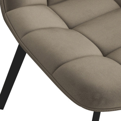 STELLIA-Sedia in velluto taupe chiaro e metallo nero (x2)