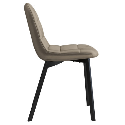 STELLIA-Sedia in velluto taupe chiaro e metallo nero (x2)