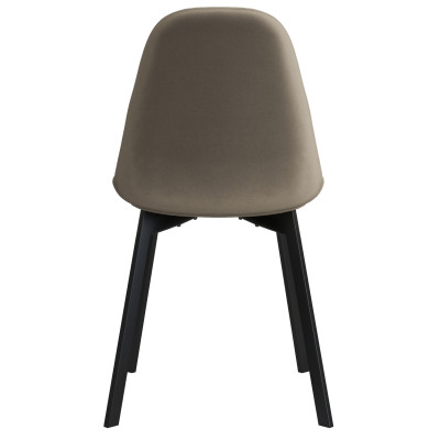 STELLIA-Sedia in velluto taupe chiaro e metallo nero (x2)