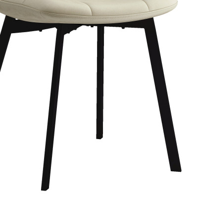 STELLIA-Chaise en velours Vanille et métal noir (x2)