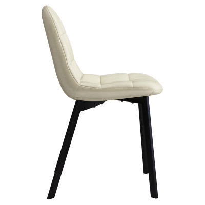 STELLIA-Silla de terciopelo beige y metal negro (x2)