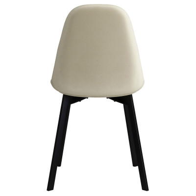 STELLIA-Sedia in velluto beige e metallo nero (x4)