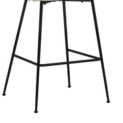 CHLOE-Fauteuil de bar en tissu Luxury Ecru et métal noir (x2)