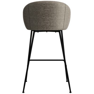 CHLOE-Fauteuil de bar en tissu Luxury Taupe et métal noir (x2)