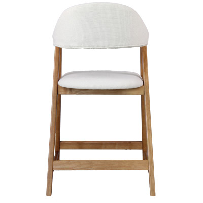 CAMILLE-Silla de bar de tela color crudo y fresno (x2)