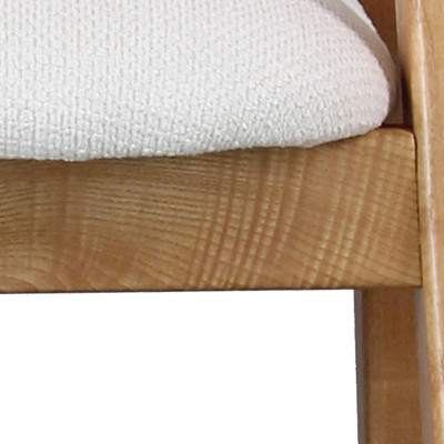 CAMILLE-Chaise de bar en tisssu SoftCellar Ecru et Frêne naturel (x2)