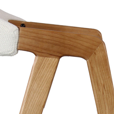 CAMILLE-Silla de bar de tela color crudo y fresno (x2)