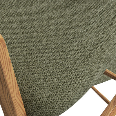 CAMILLE-Silla de bar, tela verde y fresno natural (x2)