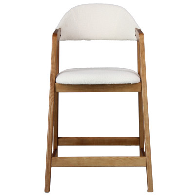 CAMILLE-Silla de bar de tela color crudo y fresno (x2)