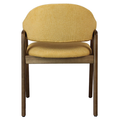 WOOL-Chaise Safran en tisssu SoftCellar et Frêne teinté noyer (x2)