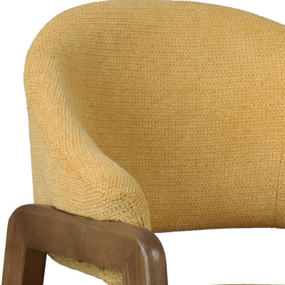 WOOL-2er Set Stuhl Stoff gelb und Esche gebeizt Nussbaum