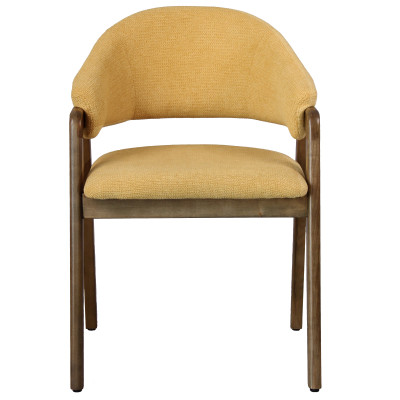 WOOL-Chaise Safran en tisssu SoftCellar et Frêne teinté noyer (x2)