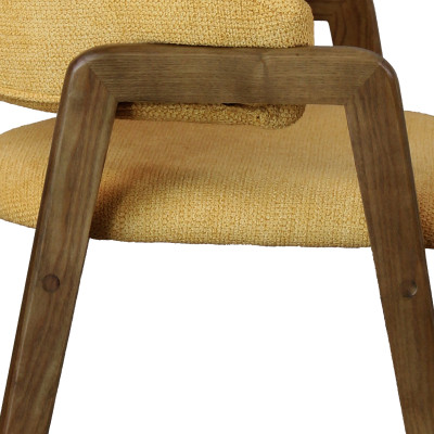 WOOL-Chaise Safran en tisssu SoftCellar et Frêne teinté noyer (x2)