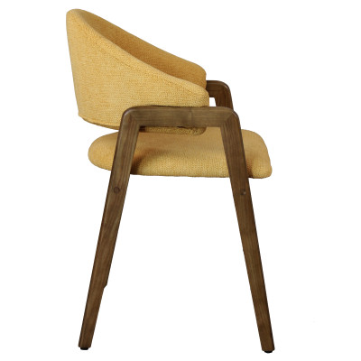 WOOL-Silla de fresno teñido de amarillo y nogal (x2)