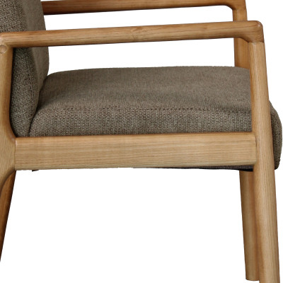 ALBAN-Fauteuil de table, tisssu SoftCellar Taupe et Frêne naturel (x2)