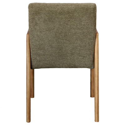 ALBAN-Sillón de mesa, tela verde y fresno natural (x2)