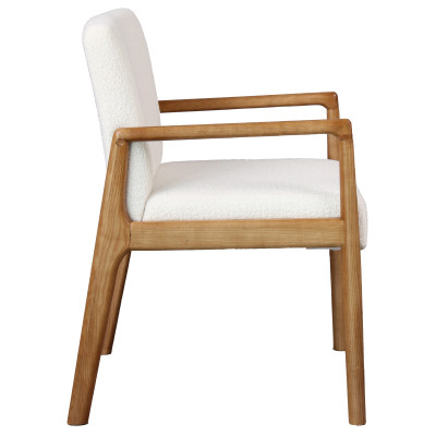 ALBAN-2er Set Tischsessel aus Stoff Ecru und Esche Natur