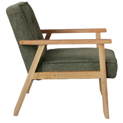 DOUGLAS-Fauteuil en tisssu SoftCellar Sauge et bois naturel