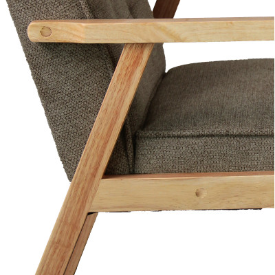 DOUGLAS-Sessel aus braunem Stoff und Naturholz