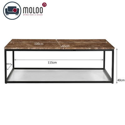 MILANO-Mesa de centro de 120x60 cm en mármol Emperador